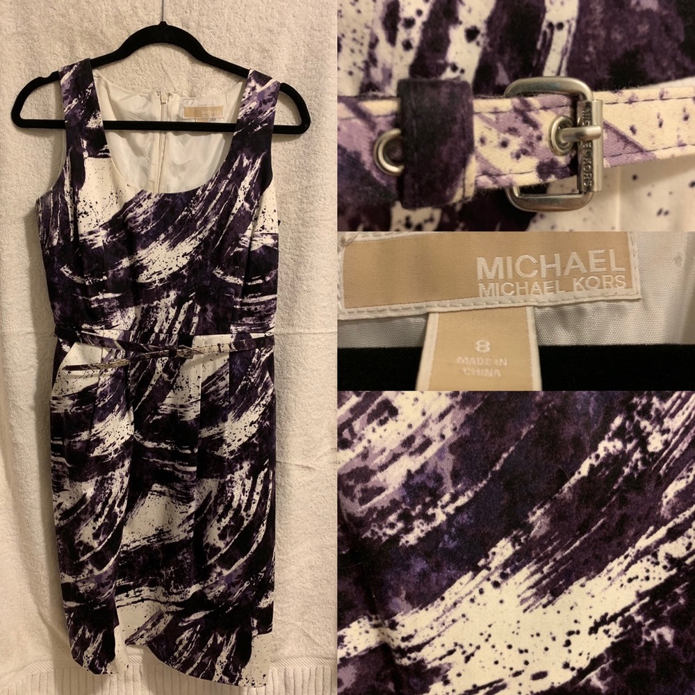 Michael Kors purple and white dress. Sz. 8